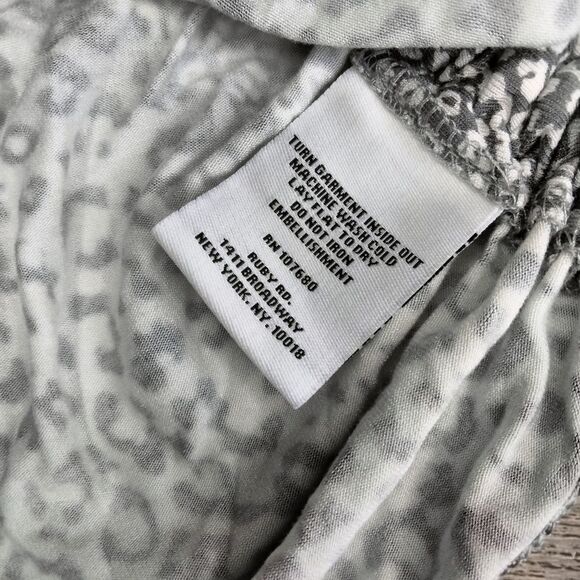 NEW Ruby Rd Leopard Print Women's Top Jeweled Neckline 3/4 Sleeve - Picture 7 of 9